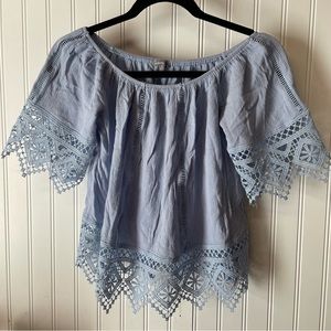 Charlotte Russe Size Small Lace BOHO Off Shoulder Top